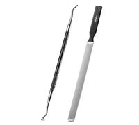 BALUCA Long Steel Nail File for Thick and Fungal Nails with Dual-Ended Toenail Lifter - The Ultimate Manicure & Pedicure Tool for Men and Women’s Nail Care