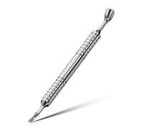 BALUCA Stainless Steel Cuticle Pusher, Horseshoe Shaped Double-Ended Cuticle Sticker - The Ultimate Nail Technician’s Sidekick for Perfect Manicures and Pedicures - Silver