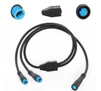 baluoqi 1T2 Y-Splitter Extension Wire With Julet Type 4pin Connector for Bike Headlight Cable in eBike Conversion Kits (4pin, 7"" in length, 2 Male to 1 Femal)