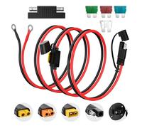 baluoqi 3FT Motorcycle Battery Charger Cord, SAE to O Ring Terminal Extension Cable, SAE 2Pin Wire Harness Reverse Polarity Adapter Port Accessory