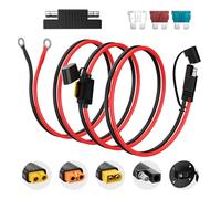 baluoqi 3FT Motorcycle Battery Charger Cord, SAE to O Ring Terminal Quick Disconnect Assembly Extension Cable, SAE 2Pin Wire Harness Reverse Polarity Adapter Port Accessory