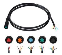baluoqi Extension Cable 2Pin/3Pin/4Pin/5Pin/6Pin Waterproof Plug with A Single Connector DIY Ebike Line for Electric Bicycle Light/Throttle/Ebrake/Display Ebike Parts (5Pin Female)