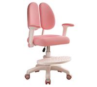 balurukt 2025 Upgraded Children Desk Chair, Height & Depth Adjustable Kids Computer Chair with 360 Degree Wheels, Pink