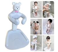 balurukt Adjustable Height Baby Shower Stand with Anti-Slip Base | Baby Bath with Stand, 6-36 Months Toddler Shower Standing Support | Portable Bath Helper Baths Standing Free Mother Hands Grey Bear