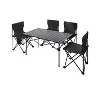 balurukt Camping Table Chair Set, Portable Camping Tables That Fold up Picnic Table Folding Camping Table Set, Outdoor Indoor Use for BBQ Picnic Garden Parties Set for Beach Fishing Garden Black
