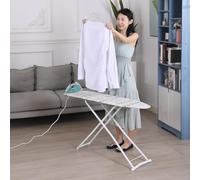 balurukt Full Size Ironing Board with Cover,Adjustable Height, Space-Saving 42 inch Foldable Household Fold-Up for Steam Durable Iron Board Extended Ironing Board Outside for Home, Laundry Room White