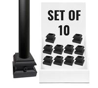 Baluster Flat Base Shoe with Set Screw - for Use with 5/8" Round Iron Balusters - Set of 10 (Satin Black) - DH-36