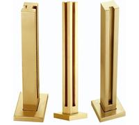 Balusters for Staircase Interior - Square Glass Railing System Handrail Balustrade Post, Gold Stainless Steel Fence Panel Kit for Outdoor Balcony(Gold Corner Post,H 95cm/37.4")
