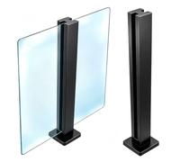 Balustrade Posts Heavy Duty Glass Railing Post System 3 Different Angle of Glass Post 304 Stainless Steel for Indoor Outdoor Balcony,Terrace,Deck,Stair,Pool,Black Corner,95cm/37.4in