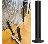 Balustrade Square Glass Railing Post Black, Indoor Hallway Stairs Glass Panel System, 304 Stainless Steel Glass Balustrade Kit, 90 Cm 100 Cm 110cm High ( Color : Black - Corner Post , Size : H-80cm/31