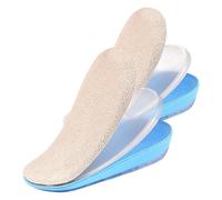 Baluue 1 Pair Adjustable Gel Heel Lift Insoles Shock Absorption Cushion Pads for Women and Men, Soft 3-Layer Wedge Shoe Inserts for Leg Length Difference and Walking Comfort (Size S)