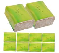 Baluue 10 Packs Natural Bamboo Pulp Facial Tissue Paper Extraction Type Napkins Light Yellow for Travel Outdoor and Home Use