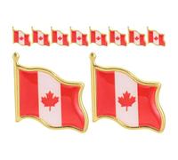 Baluue 10 Pcs Canadian Flag Brooches Lightweight Iron Maple Leaf Lapel Pins Elegant Design for Hat and Tie, Portable Canada Day National Day Pins for Men and Women