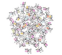 Baluue 100Pcs Cartoon Cow Wooden Buttons Two Holes DIY Crafting Sewing Embellishments for Clothing Knitting Scrapbooking