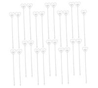 Baluue 100pcs Transparent Plastic Heart-shaped Flower Card Picks Bouquet Clips for Wedding Party Decoration Table Place Card Holders DIY Floral Arrangement