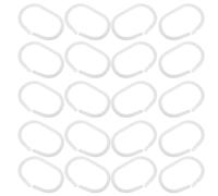 Baluue 100Pcs White Plastic Shower Curtain Hooks with Easy Snap Closure Oval Gliding Shower Rings for Standard Bathroom Drapery Rods