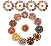 Baluue 100pcs Wooden Button Decorations for Craft Retro Style Sewing Buttons for Clothing and DIY Hand-Made Crafts