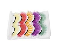 Baluue 10pairs Colorful False Eyelashes for Cosplay Halloween Parties Soft Dense Lashes Easy to Apply Makeup for Stage Photography Vibrant Dazzling Design