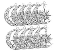 Baluue 10Pcs Alloy Moon and Sun Charms for DIY Jewelry Making Creative Pendant Accessories for Necklaces Bracelets Keychains Crafting with Fine Workmanship and Practical Design