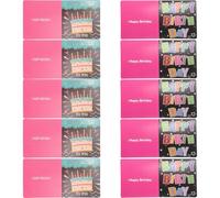 Baluue 10Pcs Creative Happy Birthday Greeting Cards Bulk Set with Gold Foil, Mixed Designs for Women and, Blank inside for Birthday Blessings