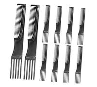 Baluue 10Pcs Double-sided Plastic Hair Combs Smooth Hair Picks Anti-static Long Tooth Styling Tools for Home and Salon Use Multifunction Styling Picks