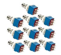 Baluue 10pcs Electric Guitar Effects Pedal Switch True Bypass Metal Foot Stomp Box Blue for Vintage Pedal Rewiring and Tone-preserving Circuit Control