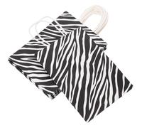 Baluue 10pcs Foldable Zebra Pattern Paper Bags with Handle, Multi-function Black Snack and Wrapping Bags for Holiday and Shopping Use