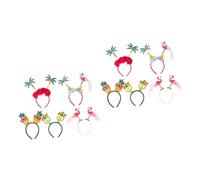 Baluue 10pcs Hawaiian Party Headbands Tropical Themed Hair Hoops Flamingo Cactus and for Luau Events Beach Gatherings and Celebrations