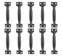 Baluue 10pcs Inch Black Iron Cabinet Pull Handle for Antique and Traditional Furniture, Dumpling Shape with Smooth Surface and Comfortable Grip, Sturdy Retro Style Door and Drawer