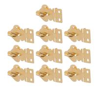 Baluue 10pcs Mini Solid Brass Hasp Lock with Screws for Wooden Jewelry Boxes, Small Decorative Padlock Clasps Suitable for Cabinets, Chests, and Craft Boxes
