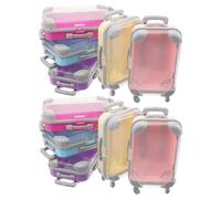 Baluue 10pcs Mini Suitcase Boxes Set with Blue, Pink, Rose Red, Light Purple, Bright Yellow - Small Travel Theme Party Candy Storage for Wedding Shower Birthday