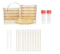 Baluue 10pcs Nutrient Agar Petri Dishes Science Project Kit, 70mm Pre-poured Agar Plates with Cotton Swabs, Laboratory Experiment Prepoured Supplies for Stem, Sealed Separately