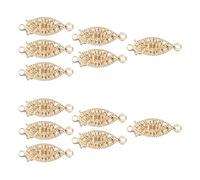 Baluue 10Pcs Oval Filigree Necklace Connectors with Hollow Metal Clasps, Layered Jewelry Closure Clasps for DIY Necklace and Bracelet Making, Secure Locking Findings for Handmade