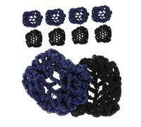 Baluue 10pcs Professional Hair Bun Nets for Women Secure Non-slip Hair Bun Covers Thickened Mesh Hairnet for Ballet Nursing Banking Catering in Black