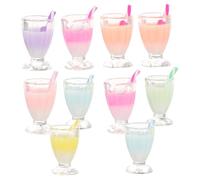 Baluue 10pcs Resin Mini Drink Cup Charms with Loop for DIY Jewelry Making Milk Tea Pendant Charms for Earrings Necklaces Keychains Safe Smooth Edges Craft Accessories