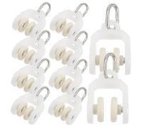 Baluue 10Pcs Silent Curtain Track Rollers Sliding Wheel Gliders for Drapery Curtains Shower Valances Accessories Flexible Rails