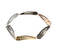 Baluue 10pcs Snap Hair Clips Round Tray Design Antique Brass Barrette Clips for Diy Hair Accessories Chic and Hairpins for Women and Girls