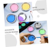 Baluue 10pcs Stainless Steel Paint Dish Tray for Oil and Watercolor Mixing Round Pallets for Artists for Craft Model Building and Creative Handcrafts