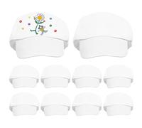 Baluue 10Pcs White Kids Baseball Caps for DIY Painting Crafts, Adjustable Blank Canvas Peaked Hats, Childrens Art Party Supplies for Tie Dye & Graffiti, Outdoor Sun Protection Multi Pack