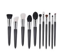 Baluue 11pcs Professional Makeup Brush Set Goat Hair Foundation Bronzing Eye Shadow Blush Wooden Handle Luxury Cosmetics Kit
