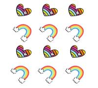Baluue 12pcs Acrylic Rainbow Brooches Clothes Badges for Bags Cardigans Shawl Decor with Fine Workmanship and Wear-resistant Design