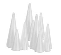 Baluue 12pcs Foam Christmas Tree Cones Foam Cone Base Christmas Tree Foam Polystyrene Craft Balls Winter Crafts Supplies Foam Cone White