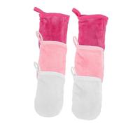 Baluue 12pcs Gentle Facial Cleaning Gloves Soft Makeup Remover Tool for Sensitive Skin Washable and Reusable for Daily Use and Travel White Rose Red