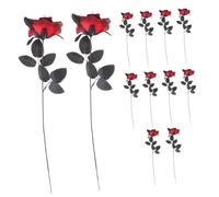 Baluue 12pcs Halloween Artificial Blood Red Roses with Eyeballs Fabric Flowers for Indoor Outdoor Table Centerpieces and Vase Decorations Lightweight