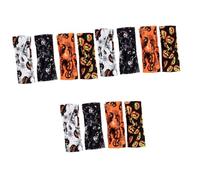 Baluue 12pcs Halloween Wide Headbands for Women Skull and Pumpkin Patterns Comfortable Sports Hair Accessories for Yoga Baseball and Halloween Parties