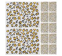 Baluue 12pcs Leopard Print Temporary Tattoos Removable Transfer Paper Stickers with Sparkling Gold Foil for Events and Daily Styling Suitable for Skin Types