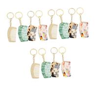 Baluue 12pcs Mini Comb Keychains Fashionable Travel Hair Combs Acetate Board Material for Parties and Detangling Wide Tooth Design