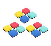 Baluue 12pcs Mini Magnetic Dry Erase Erasers Set with EVA Felt Pads for Whiteboards Classroom Office Teacher Supplies - Red, Yellow, Blue, Green