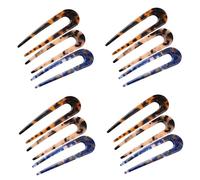 Baluue 12pcs U-shaped French Hair for Women Acetate Bun Sticks Elegant Hair Accessories for Chignons and Updos for All Hairstyles for Various Occasions
