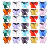 Baluue 14Mm Vertical Hole Butterfly Crystal Pendants 10Pcs Glass DIY Charms for Jewelry Making, Hanging Decorative Crystal Beads Suitable for Craft and Christmas Ornaments